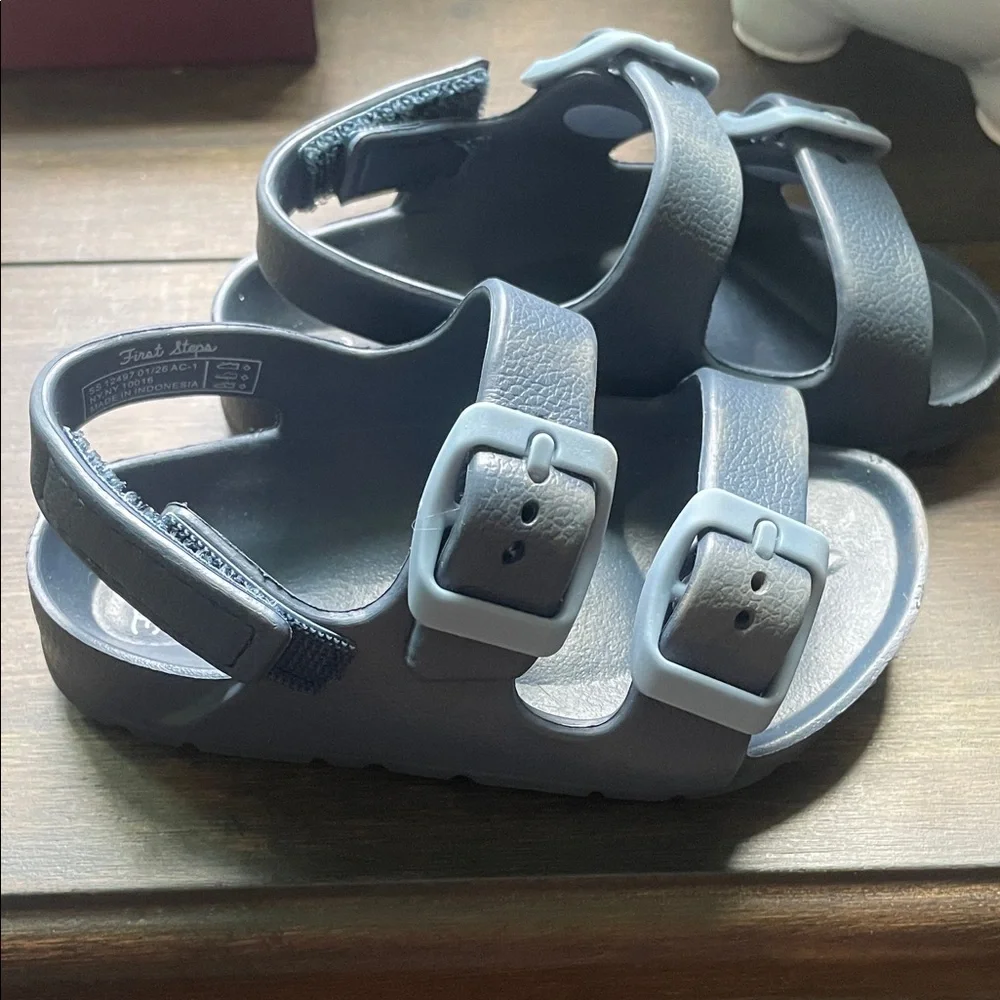 Kids Adjustable Double-Strap Sandals in Navy